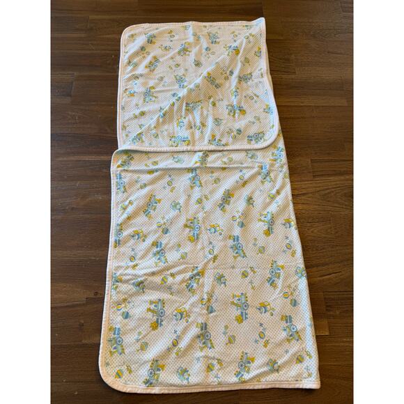 Carter's Vintage Baby Blanket 36"X36" Blue, Yellow, Green, Toys 100% Cotton - Picture 1 of 6